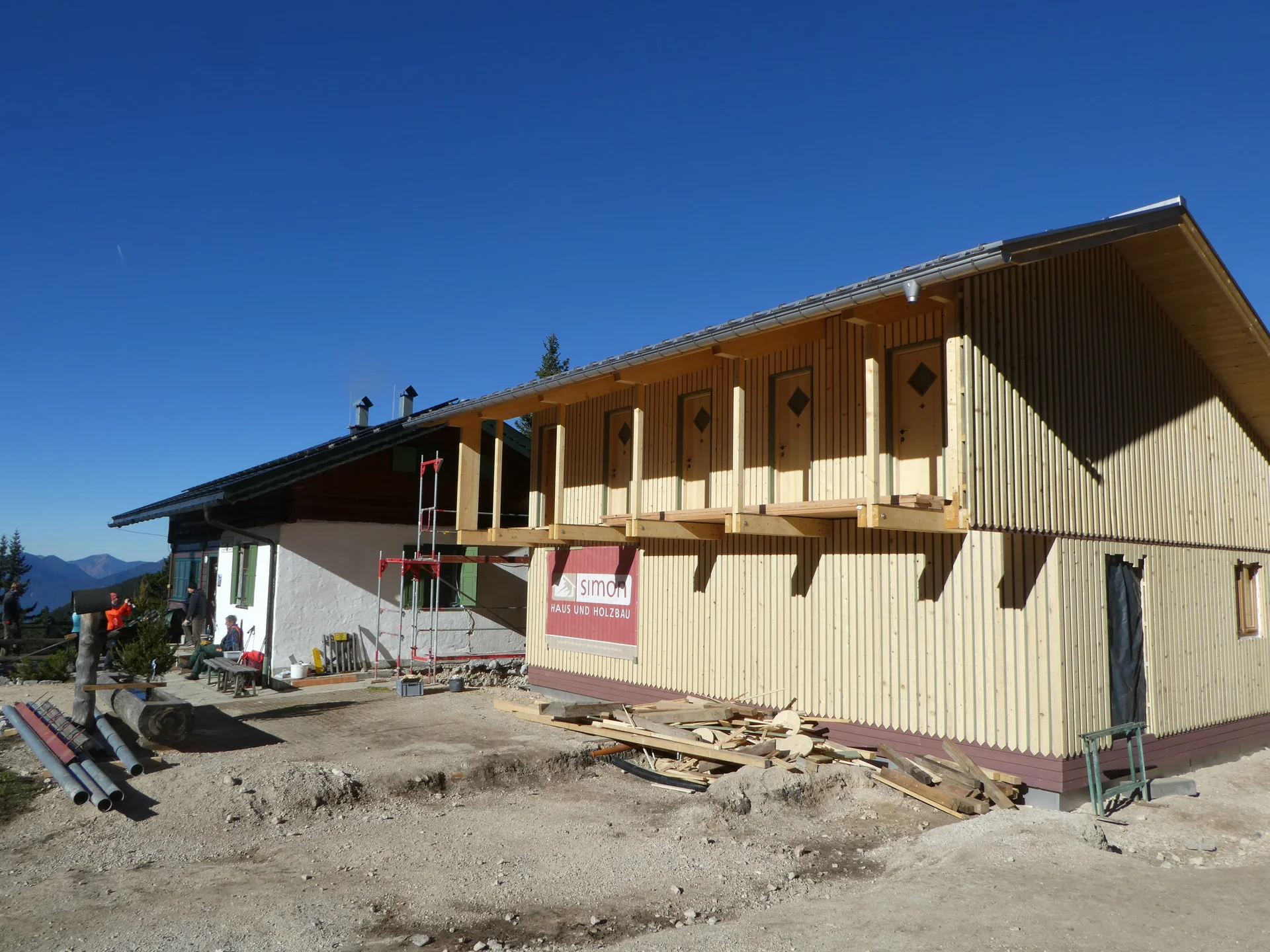 Neuer Anbau Hochlandhütte - Seitenansicht | © DAV Sektion Hochland e.V. | Hans Joseph