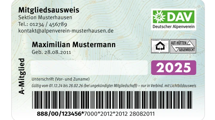 DAV-Mitgliedsausweis 2025 | © DAV